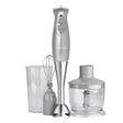 Betty Crocker 2-Speed Corded Electric Hand Blender with Beaker, Chopper, and Whisk, Silver