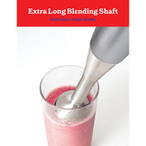 Betty Crocker 2-Speed Corded Electric Hand Blender with Beaker, Chopper, and Whisk, Silver