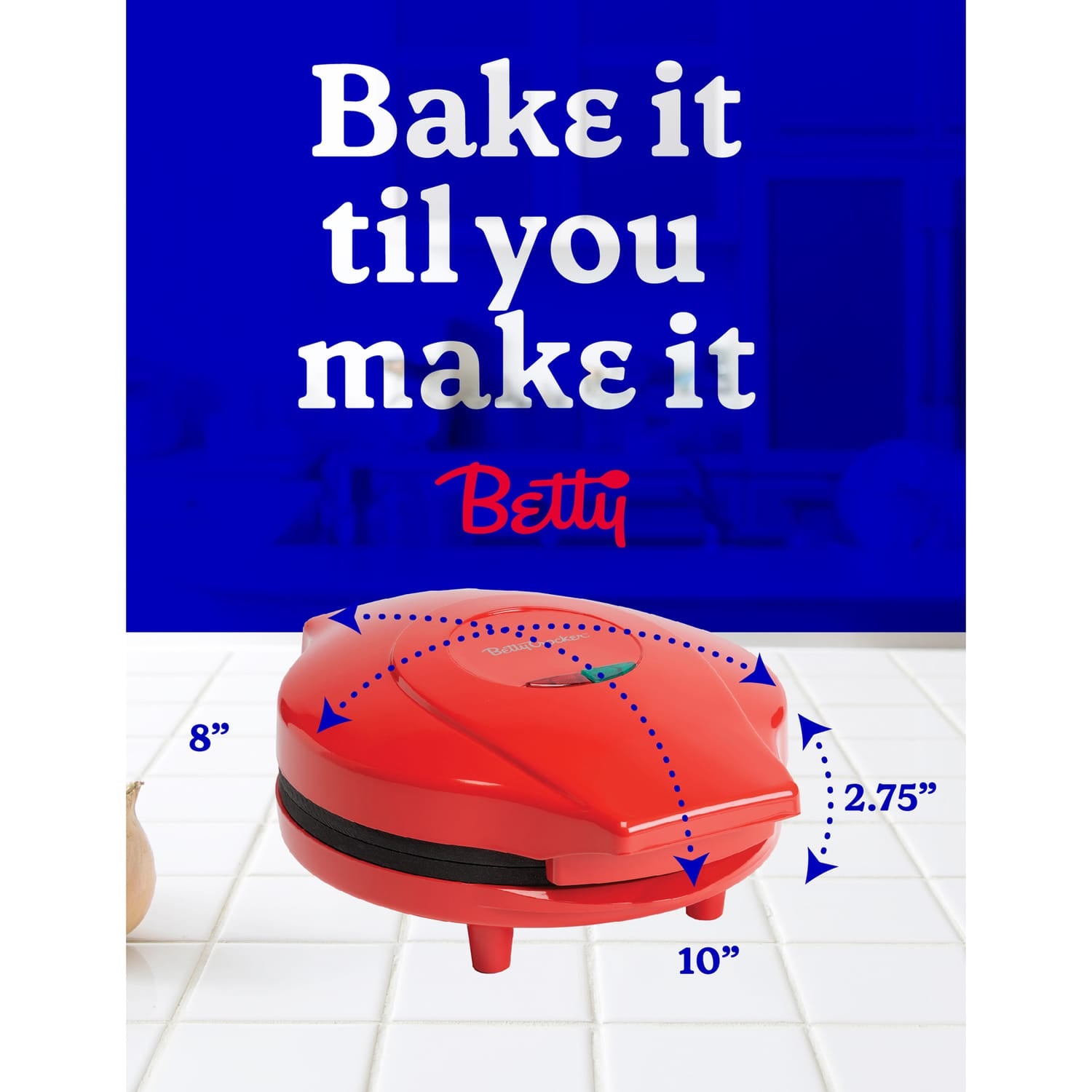 Betty Crocker 8-In. Indoor Electric Travel Nonstick Pizza Maker Plus with Insulated Travel Bag, Red