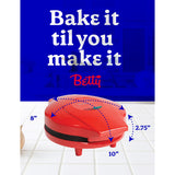 Betty Crocker 8-In. Indoor Electric Travel Nonstick Pizza Maker Plus with Insulated Travel Bag, Red