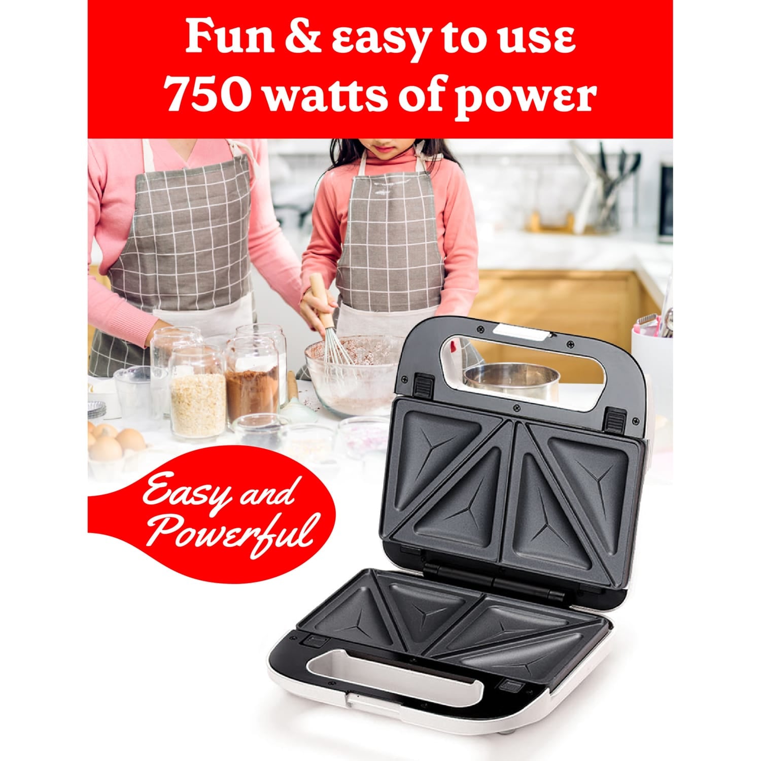 Betty Crocker 3-in-1 Indoor Electric Grill Plus with Sandwich/Panini Press and Waffle Maker, White