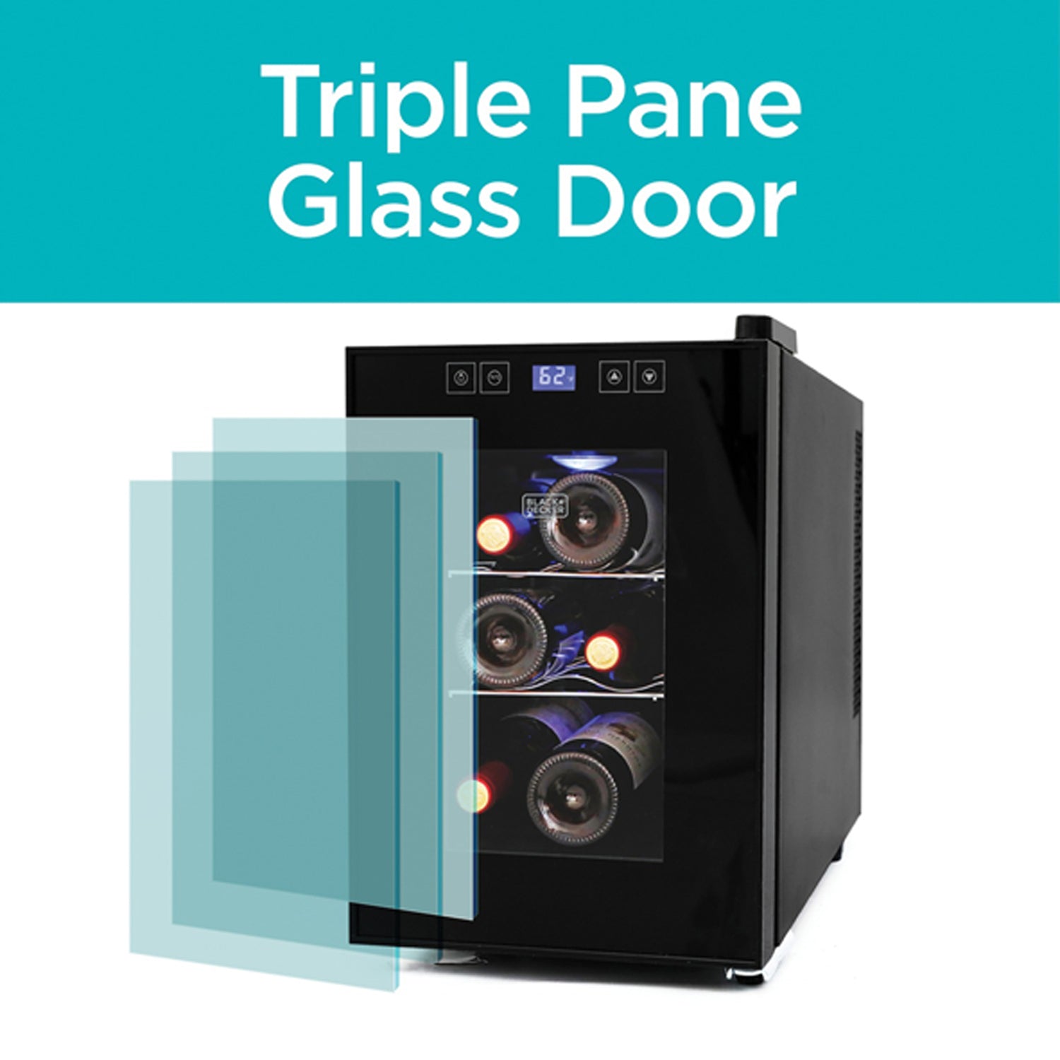 Black+Decker Wine Cellar with LED Display, 6 Bottle