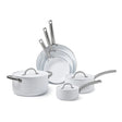Black+Decker 9-Piece Ceramic White Aluminum Cookware Set