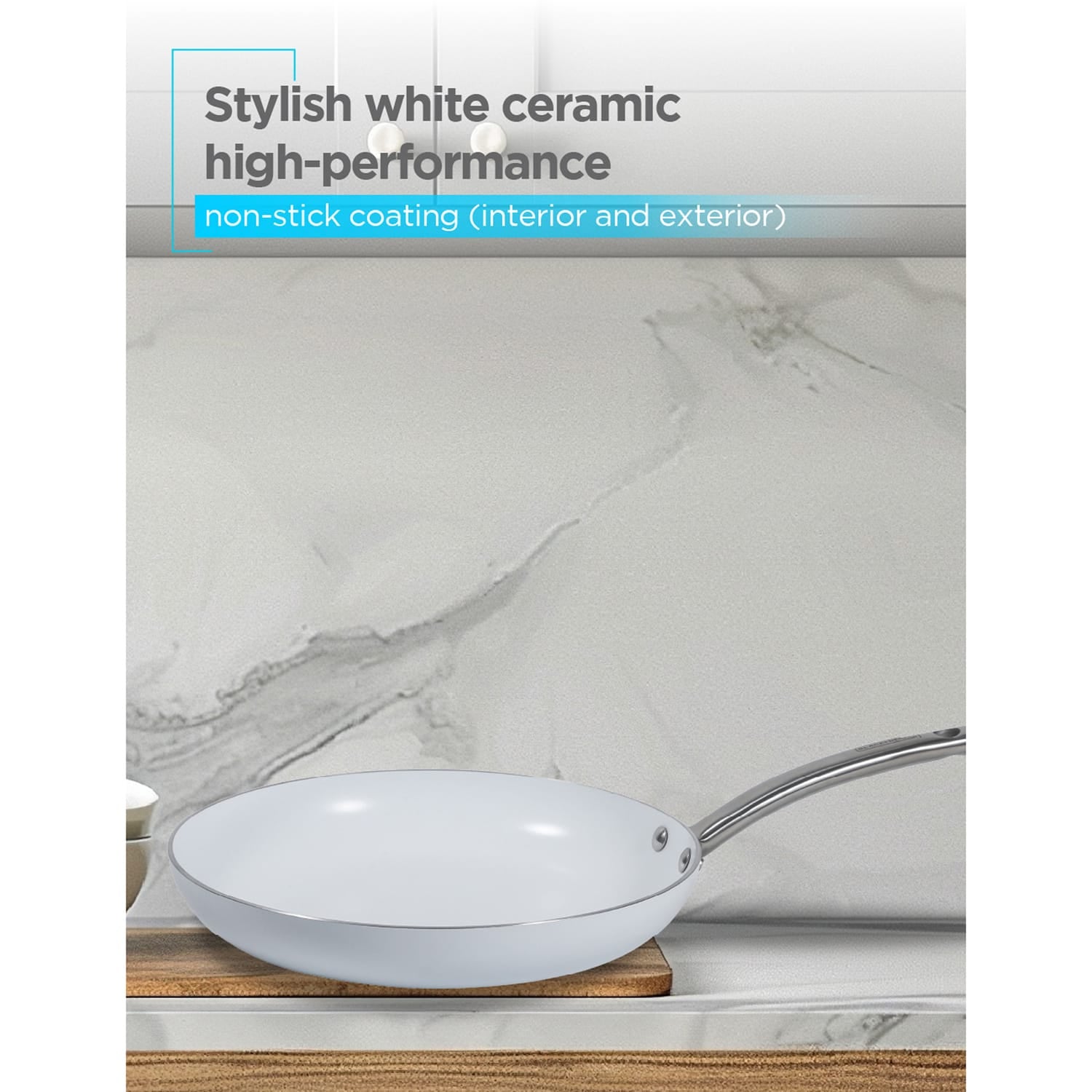 Black+Decker 9-Piece Ceramic White Aluminum Cookware Set