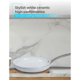 Black+Decker 9-Piece Ceramic White Aluminum Cookware Set