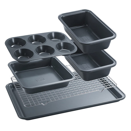 Black+Decker 6-Piece Carbon Steel Bakeware Set with Ceramic Nonstick Coating, BDK401B