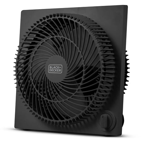 Black+Decker 9-In. 3-Speed Portable Frameless Tabletop Box Fan, BFB09, Black