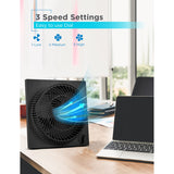 Black+Decker 9-In. 3-Speed Portable Frameless Tabletop Box Fan, BFB09, Black