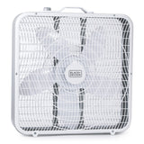 Black+Decker BFB20SW 20-In. 3-Speed Portable Box Fan with Carrying Handle and Recessed Cord Storage, White