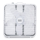 Black+Decker BFB20SW 20-In. 3-Speed Portable Box Fan with Carrying Handle and Recessed Cord Storage, White