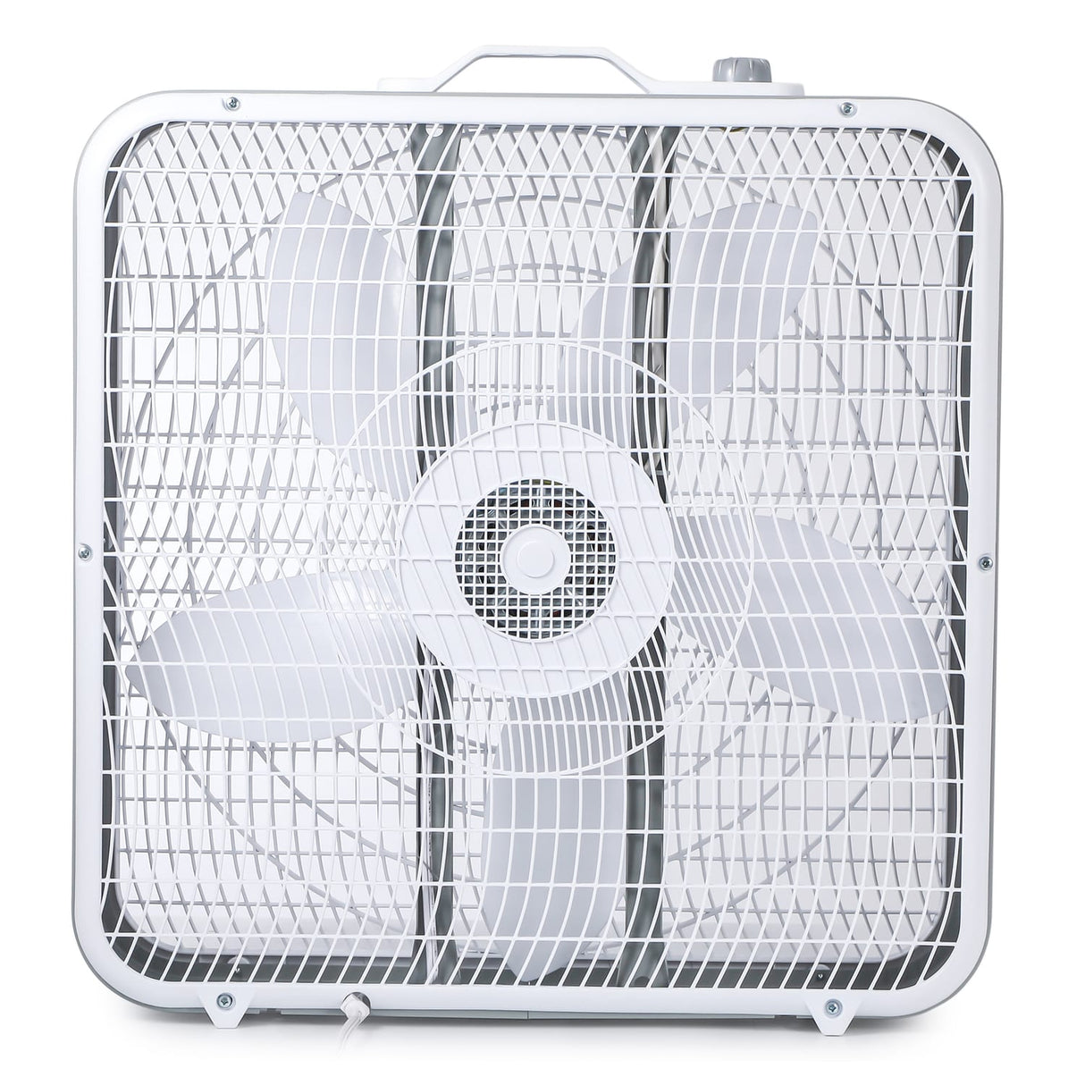 Black+Decker BFB20SW 20-In. 3-Speed Portable Box Fan with Carrying Handle and Recessed Cord Storage, White