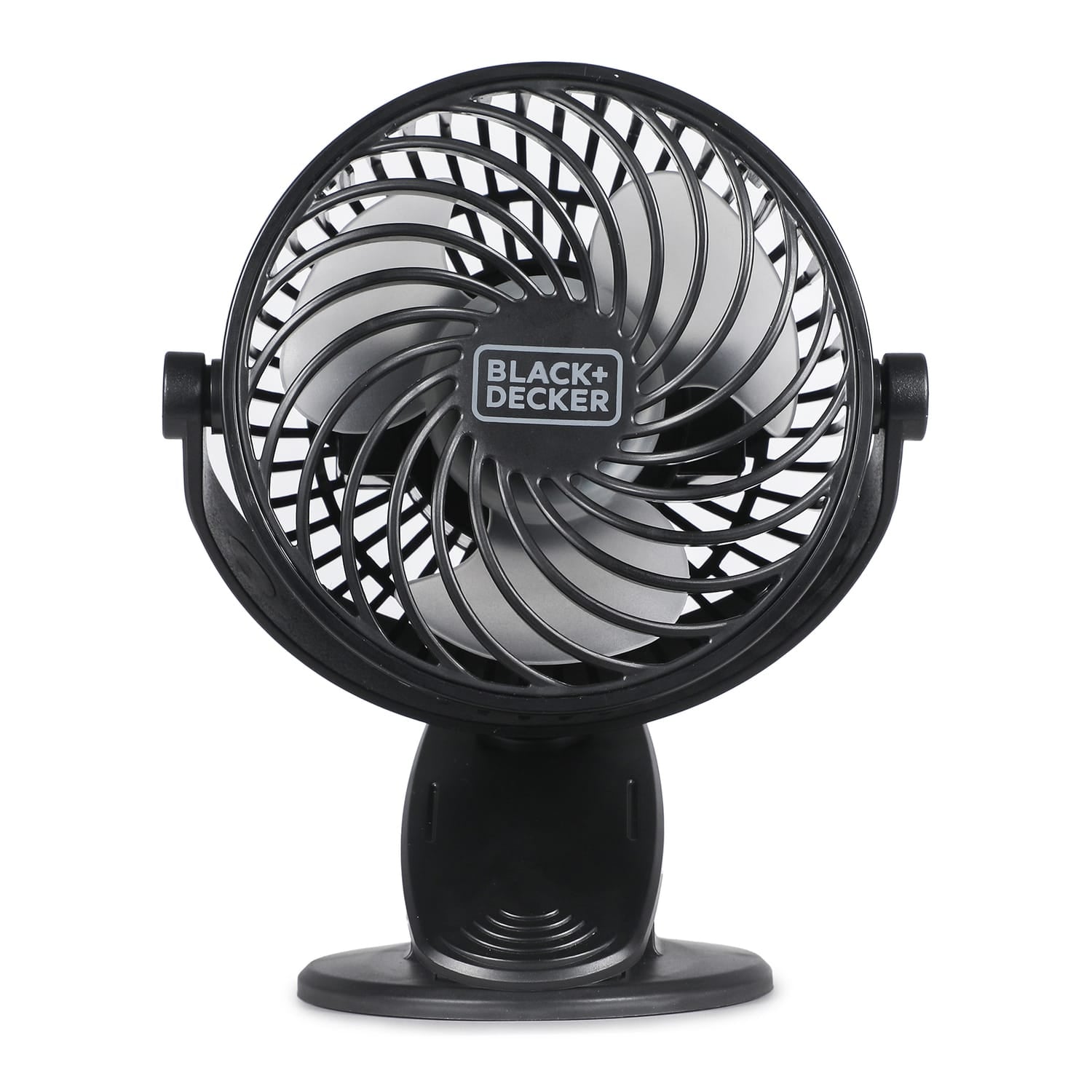 Black+Decker BFDC42PK 4-In. 3-Speed Portable USB-Powered Convertible Clip Fan, Black, 2 Count