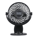 Black+Decker BFDC42PK 4-In. 3-Speed Portable USB-Powered Convertible Clip Fan, Black, 2 Count