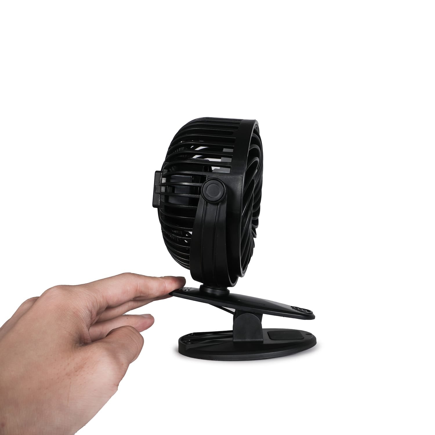 Black+Decker BFDC42PK 4-In. 3-Speed Portable USB-Powered Convertible Clip Fan, Black, 2 Count