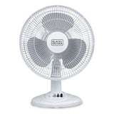 Black+Decker BFDT12SW 12-In. 3-Speed Oscillating Portable Table Fan, White