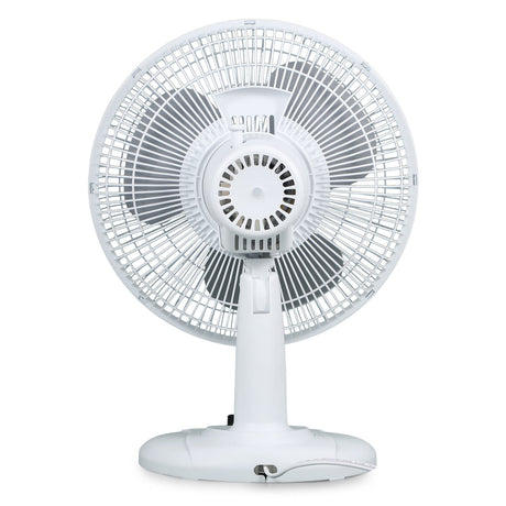 Black+Decker BFDT12SW 12-In. 3-Speed Oscillating Portable Table Fan, White