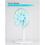 Black+Decker BFDTD12VW 12-In. 3-Speed Oscillating Portable Dual-Blade Table Fan with Remote, White