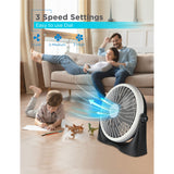 Black+Decker BFF16B 16-In. 3-Speed Portable Floor Fan with Adjustable Tilt, Black