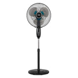 Black+Decker 16-In. 3-Speed Dual-Blade Oscillating Stand Fan with Remote, Black, BFSD116B