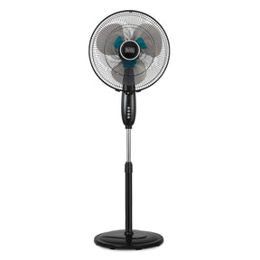 Black+Decker 16-In. 3-Speed Dual-Blade Oscillating Stand Fan with Remote, Black, BFSD116B