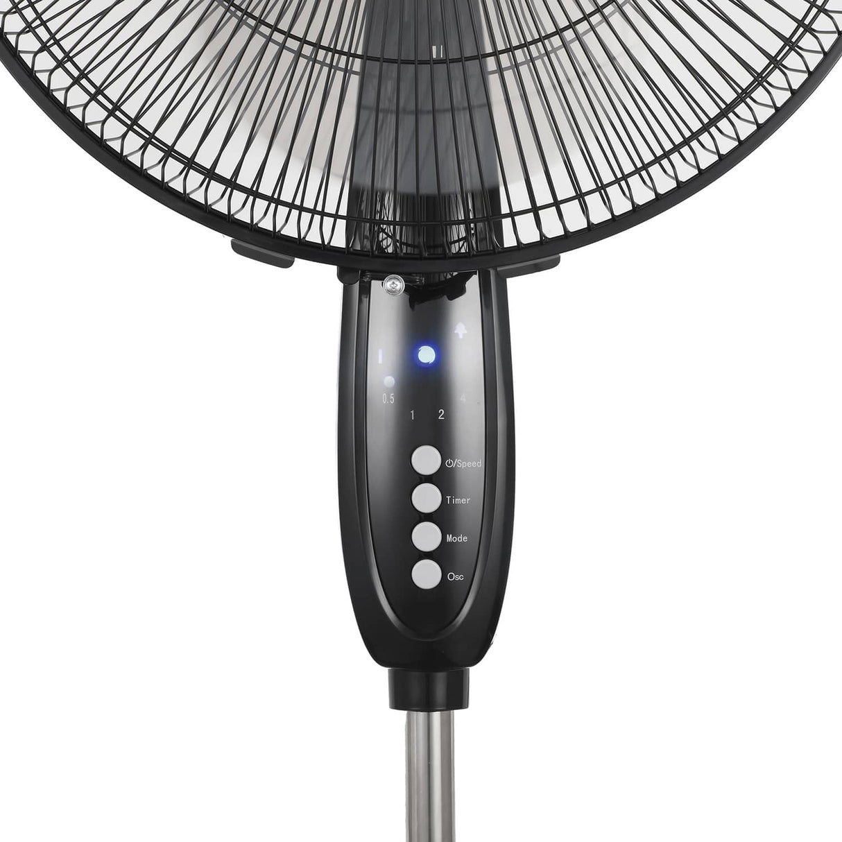 Black+Decker 16-In. 3-Speed Dual-Blade Oscillating Stand Fan with Remote, Black, BFSD116B