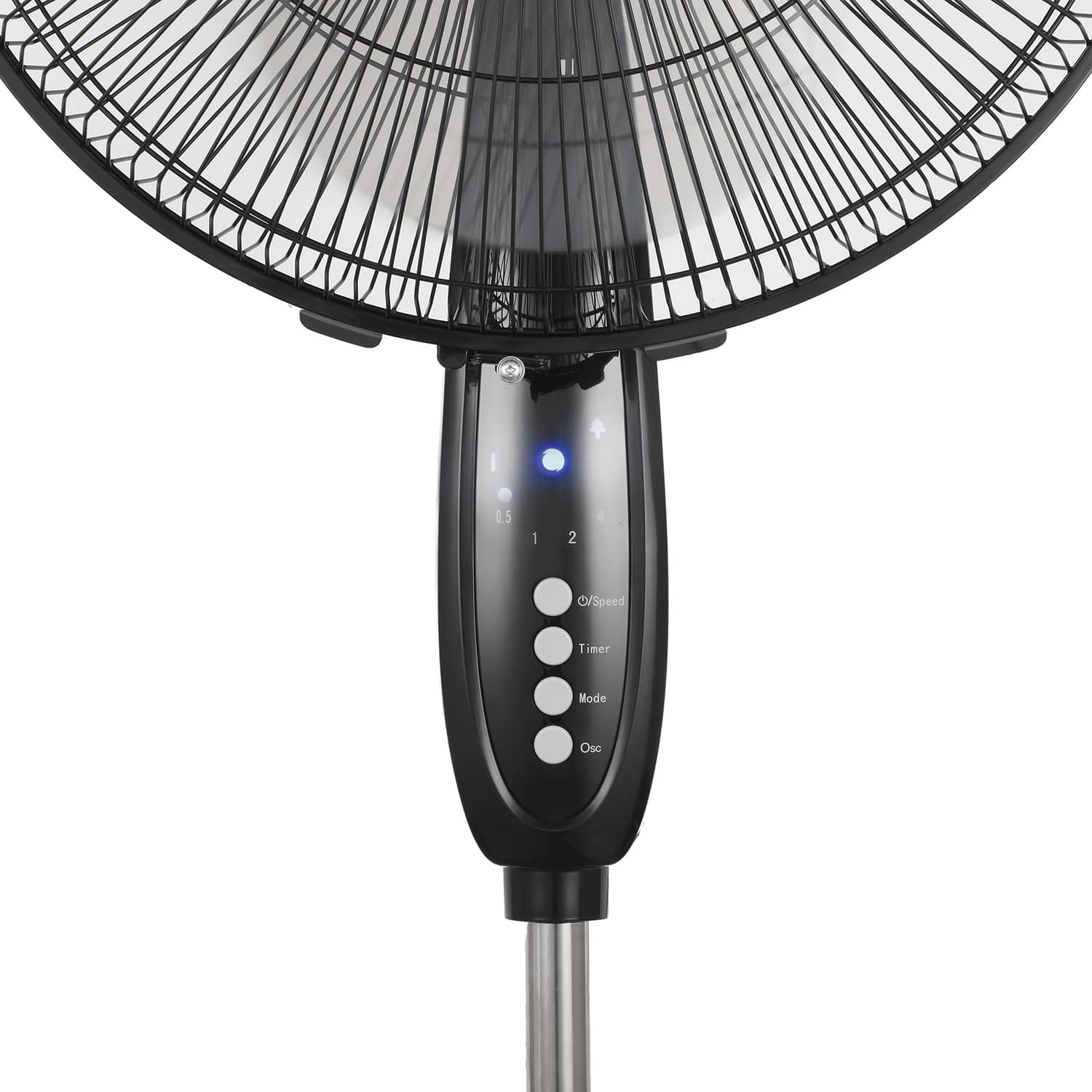 Black+Decker 16-In. 3-Speed Dual-Blade Oscillating Stand Fan with Remote, Black, BFSD116B