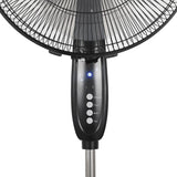 Black+Decker 16-In. 3-Speed Dual-Blade Oscillating Stand Fan with Remote, Black, BFSD116B