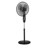 Black+Decker 16-In. 3-Speed Dual-Blade Oscillating Stand Fan with Remote, Black, BFSD116B