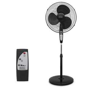 Black+Decker 18-In. 3-Speed Oscillating Stand Fan with Remote, BFSR18, Black