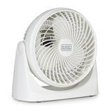 Black+Decker BFTU107W 7-In. 3-Speed Portable Turbo Table Fan with Adjustable Tilt, White