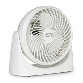 Black+Decker BFTU107W 7-In. 3-Speed Portable Turbo Table Fan with Adjustable Tilt, White