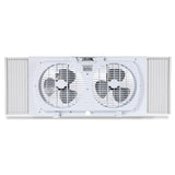 Black+Decker BFW9M 9-In. 2-Speed Twin Window Fan with Adjustable Side Panels, White