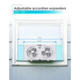 Black+Decker BFW9M 9-In. 2-Speed Twin Window Fan with Adjustable Side Panels, White