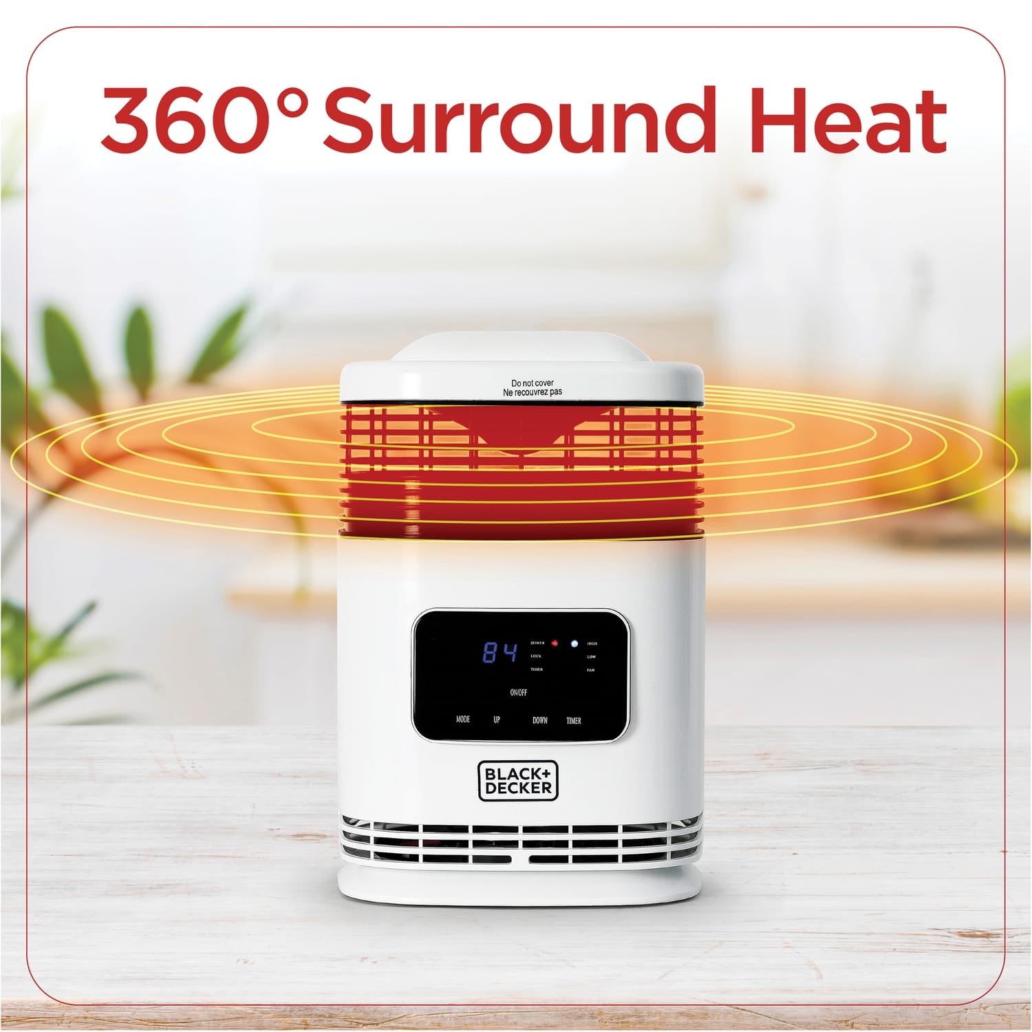 Black+Decker 1500-Watt-Max Mini 360° Surround Heater with Digital Display and Remote