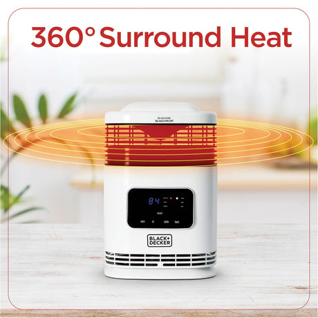 Black+Decker 1500-Watt-Max Mini 360° Surround Heater with Digital Display and Remote