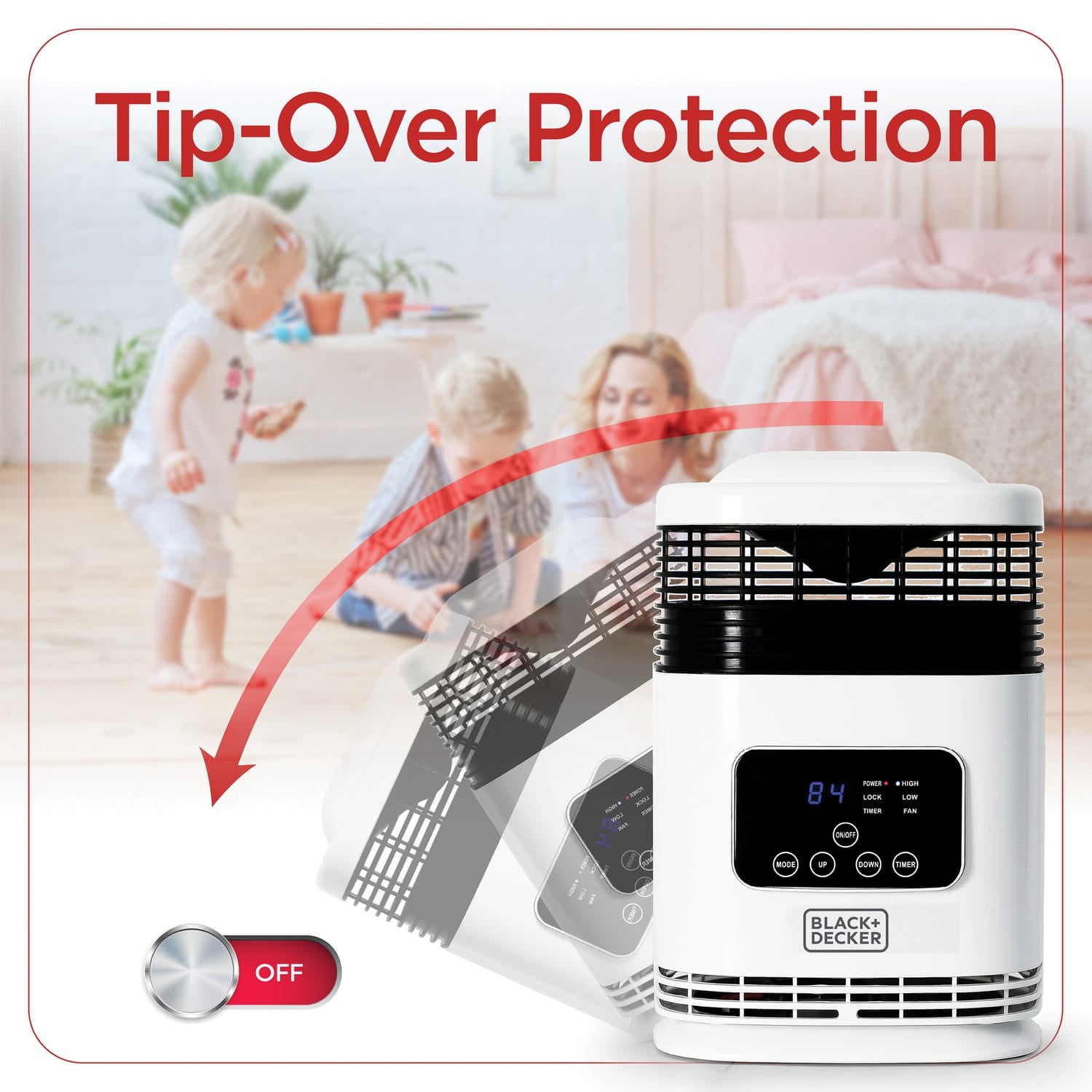 Black+Decker 1500-Watt-Max Mini 360° Surround Heater with Digital Display and Remote