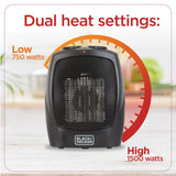 Black+Decker 1500-Watt-Max Personal Desktop Heater with Fan Setting