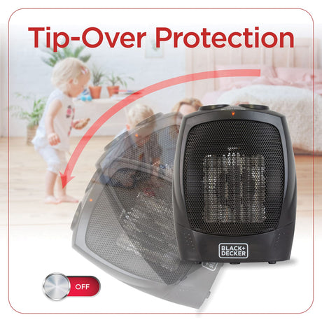 Black+Decker 1500-Watt-Max Personal Desktop Heater with Fan Setting