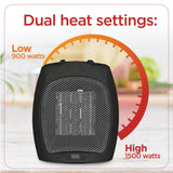 Black+Decker 1500-Watt-Max Desktop Ceramic Heater with Fan Setting, Black