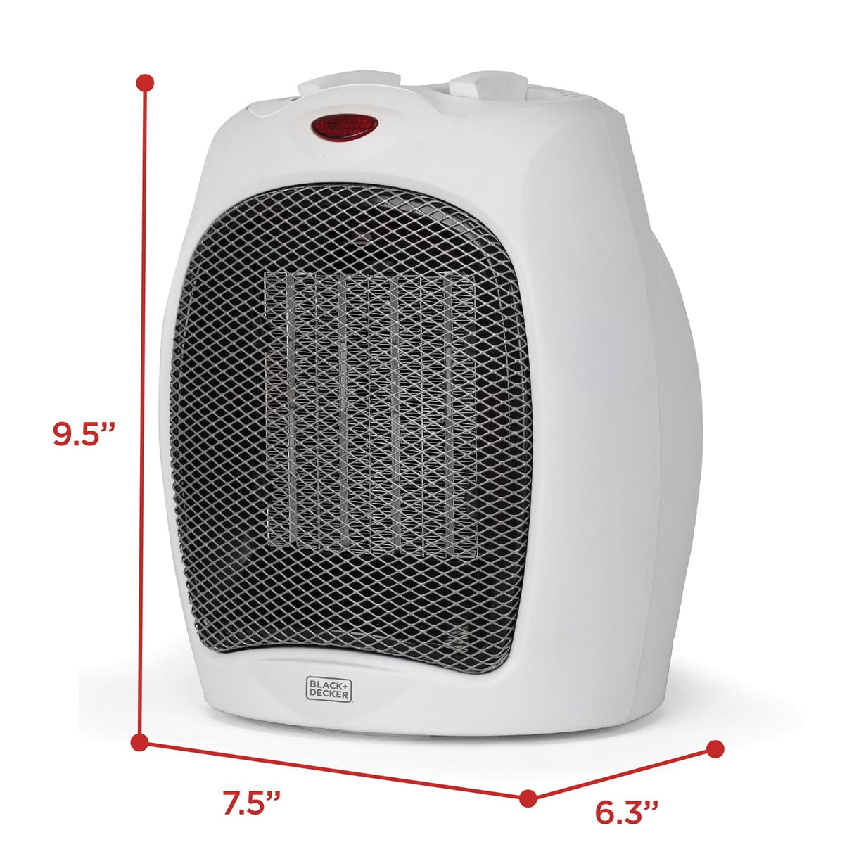 Black+Decker 1500-Watt-Max Desktop Ceramic Heater with Fan Setting, White