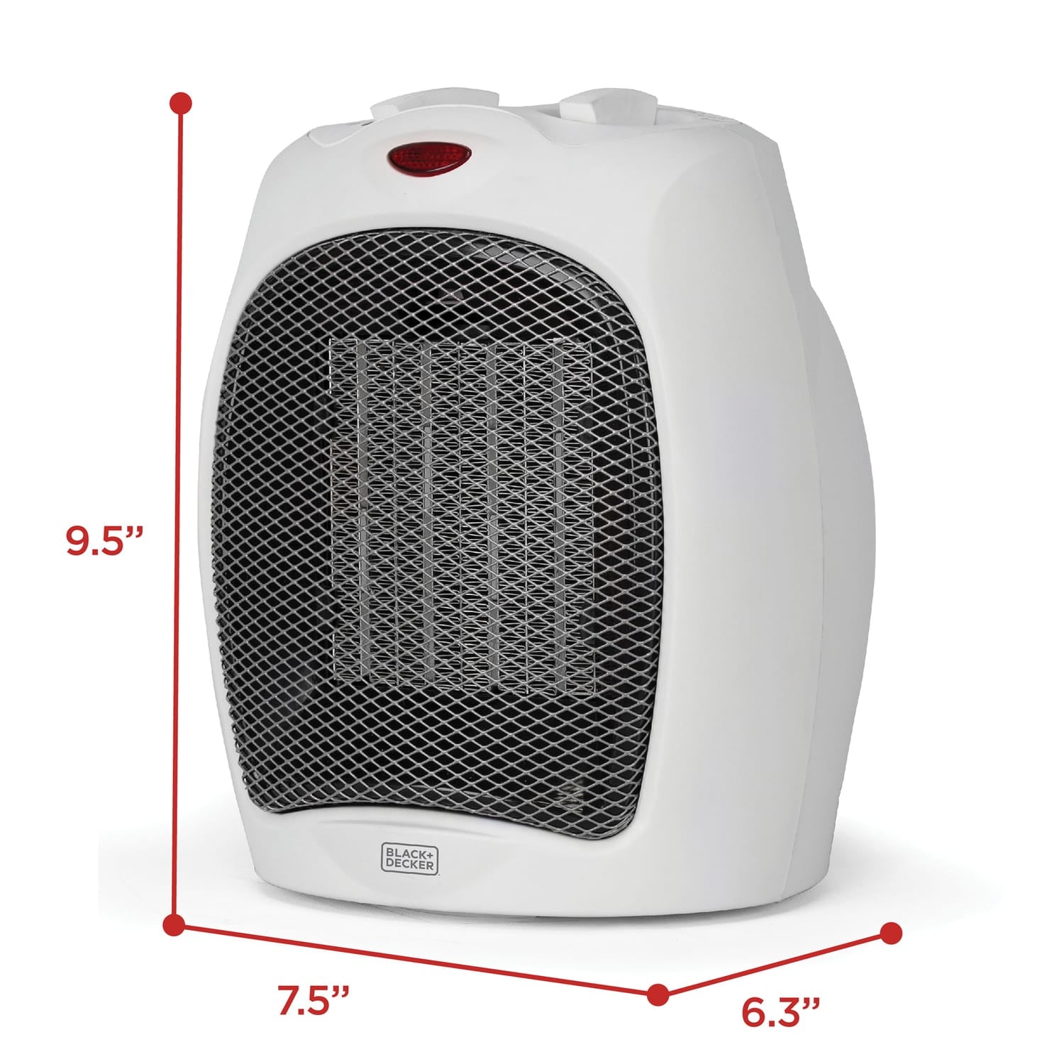 Black+Decker 1500-Watt-Max Desktop Ceramic Heater with Fan Setting, White