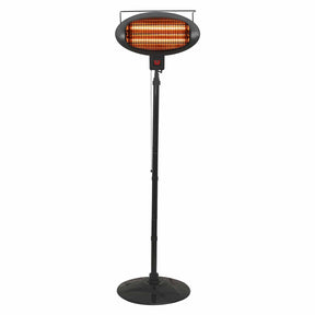 Black+Decker Outdoor Patio Electric Halogen Heater, Floor or Wall Mount, 1500/1000/500 Watts, 5119 BTUs, Adjustable Tilt, Pull Chain, 5.9-Ft. Cord