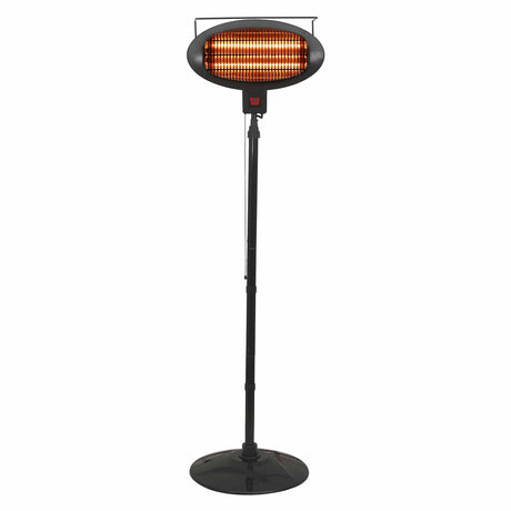 Black+Decker Outdoor Patio Electric Halogen Heater, Floor or Wall Mount, 1500/1000/500 Watts, 5119 BTUs, Adjustable Tilt, Pull Chain, 5.9-Ft. Cord