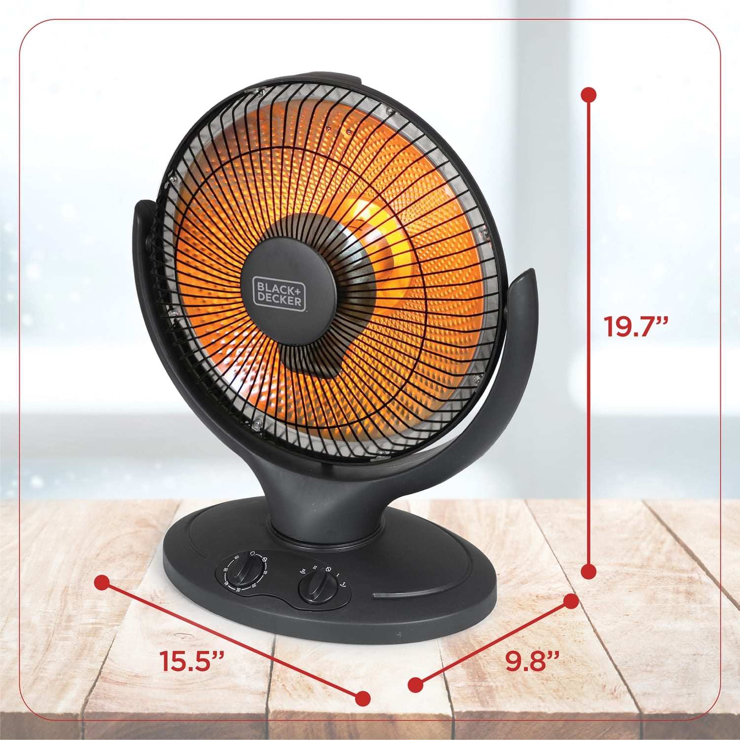Black+Decker BHRO608 800-Watt-Max 14-In. Oscillating Radiant Dish Ceramic Heater