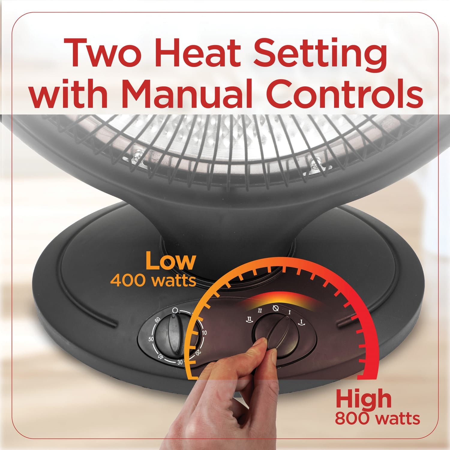 Black+Decker BHRO608 800-Watt-Max 14-In. Oscillating Radiant Dish Ceramic Heater