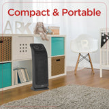 Black+Decker Oscillating Ceramic Tower Heater and Fan, 1500/1000/Fan Only, 5120 BTUs, 75° Oscillation, Thermostat, Safety Features, 70.8-In. Cord