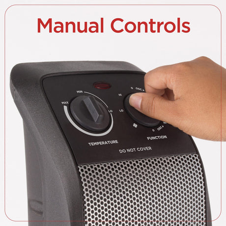 Black+Decker Oscillating Ceramic Tower Heater and Fan, 1500/1000/Fan Only, 5120 BTUs, 75° Oscillation, Thermostat, Safety Features, 70.8-In. Cord