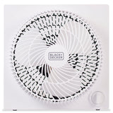 Black+Decker 9-In. 3-Speed Portable Frameless Tabletop Box Fan, BFB09, White