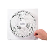 Black+Decker 9-In. 3-Speed Portable Frameless Tabletop Box Fan, BFB09, White