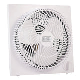 Black+Decker 9-In. 3-Speed Portable Frameless Tabletop Box Fan, BFB09, White